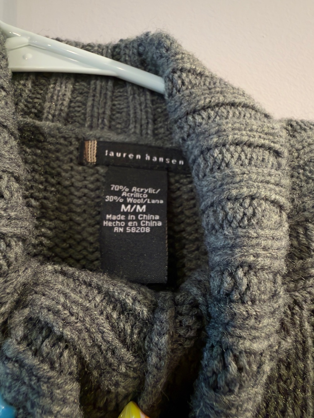 Lauren Hansen Chunky Gray Knit Sweater
